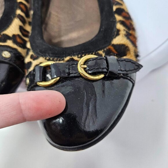 AGL Monika Cap Toe Ballet Flats Shoes Leopard Print Women’s Size 10 Calf Hair - Picture 13 of 13